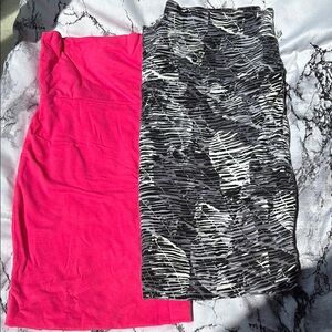 Wet Seal Pink and Black Midi Pencil Skirt Set